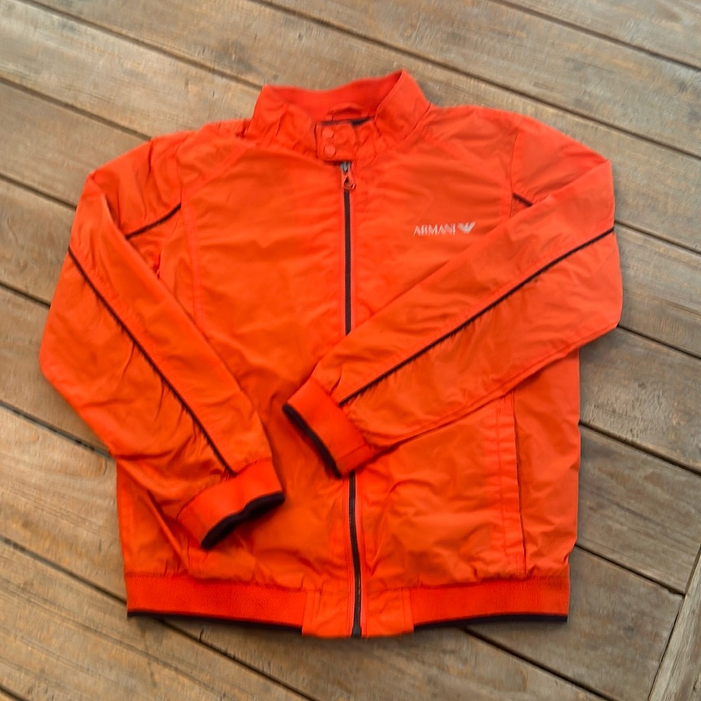Orange Armani Junior Bomber Jacket Sz 12